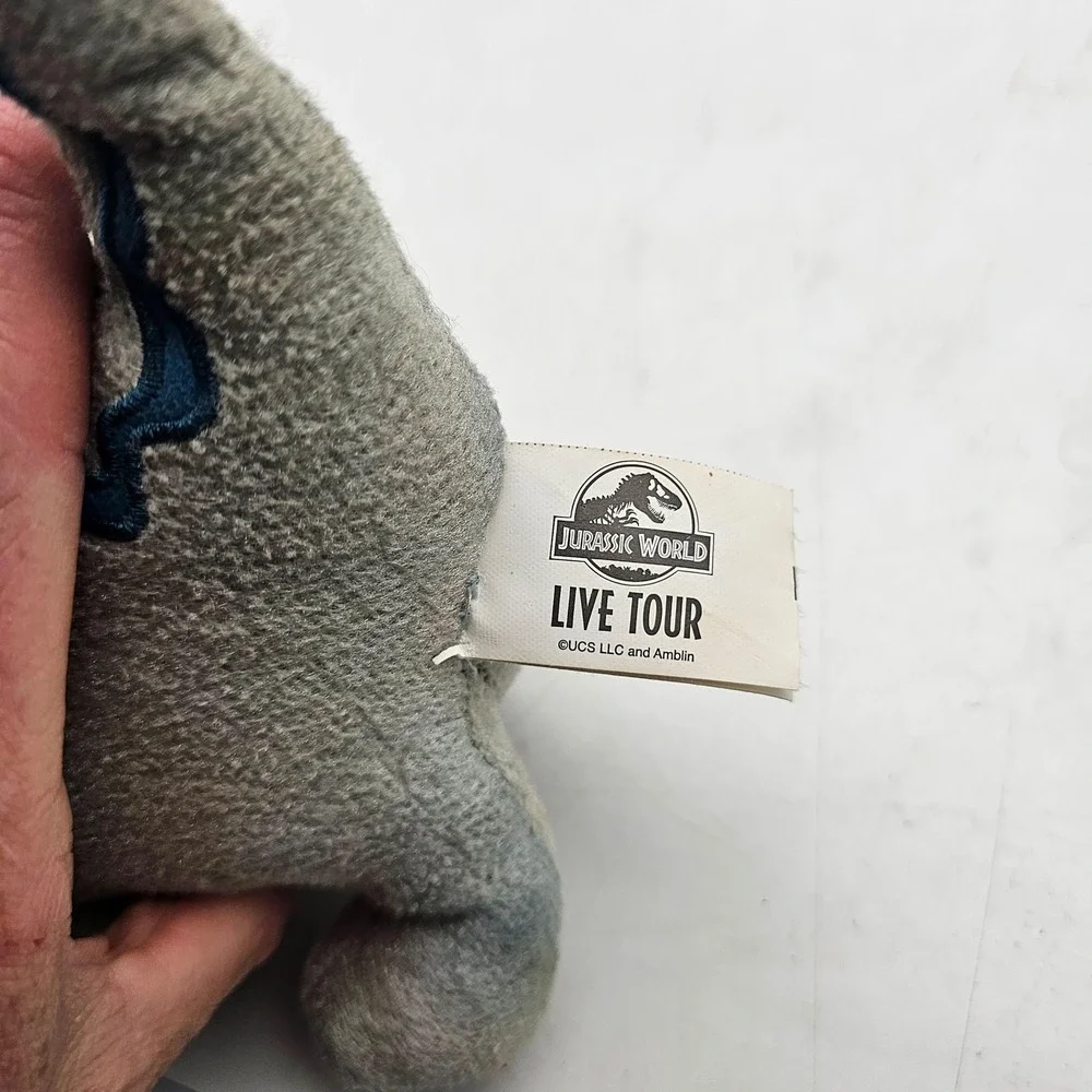 Jurassic World Live Tour Velociraptor Plush Stuffed Toy Small Gray Washable Cute
